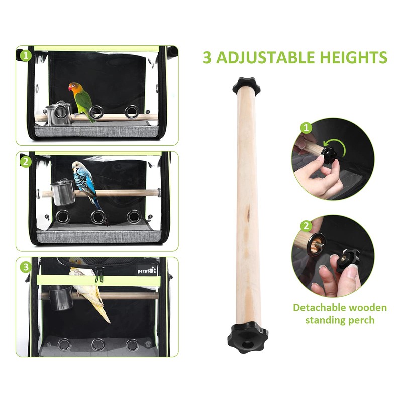 Pecute Bird Carrier Backpack, Parrots Bird Backpack with Visible Window,