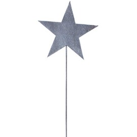 B2S BACK2SEASON Garden Stake Star Metal Iron Garden Decoration Christmas Advent Silver Grey H = 60 cm Made in Europe (Metal, Grey)