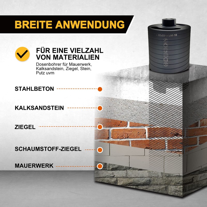 GVHAKG Diamond Drill Bit, Socket Countersink Core Drill Bit, Set