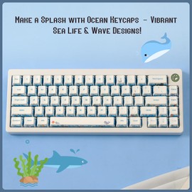 Abyssal Revelry Keycaps,PBT Keycaps Set 143 Keys,Cherry Profile Custom Keycaps Universal,5-Sided dye-Sublimation,Compatiability for 100%, 75%, 65%, 60% Keyboard, Matte Finish, Sound Optimization