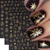 6 Sheets Christmas Nail Stickers Gold Sliver Snowflake Snowmen Nail
