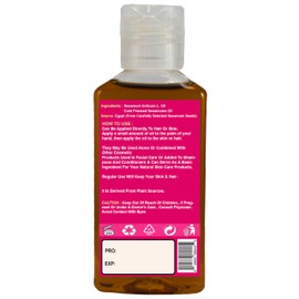 Nature Max Sesame Oil Natural Undiluted Pure For Skin Care Hair & Food & Body & Cooking Cold Pressed Premium (1 Pack = 3.38 oz / 100 ml) زيت السمسم