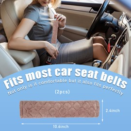 Suvnie 2 PCS Car Seat Belt Cover Pad, Auto Seatbelt Protector Pads for a More Comfortable Driving, Soft Comfort Shoulder Strap Harness Pads, Car Accessories for Truck SUV Backpack (Coffee)