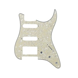 ROZILO 11 Hole Aged Pearl Strat HSS Pickguard Guitar BackPlate Set For Fender US/Mexico Made Standard Stratocaster Guitar Part