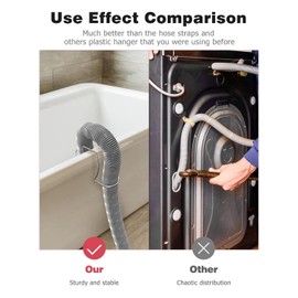 Hopbucan Washing Machine Drain Hose Holder, Adjustable Drain Hose Holder, Clamp Hook, Hose Guide Clip, Fits All Drain Hoses, Durable, Easy Installation