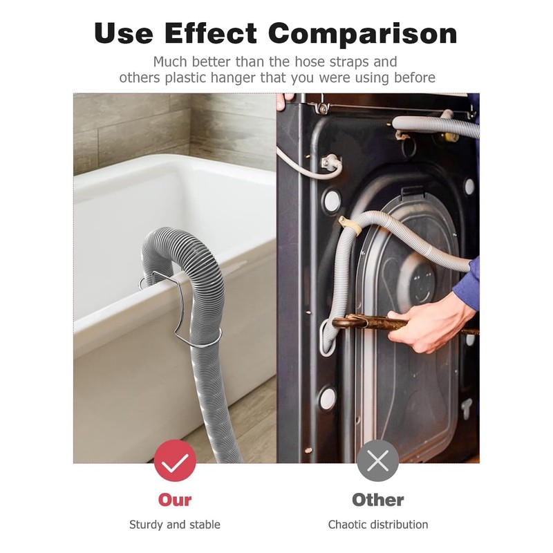 Hopbucan Washing Machine Drain Hose Holder, Adjustable Drain Hose Holder,