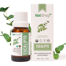 NATSHOP | Aceites Esenciales - Aceite Eucalipto para Difusor de Aceites Esenciales y Cuidado Personal | Aromatizante para Hogar Natural Aromaterapia Humidificador - Variedad de Aromas Skin Care 15ml