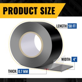VIVIDA Butyl Joist Tape for Decking 4" × 50', Waterproof Deck Joist Butyl Sealant Tape for Wood Beams, Roof, 1 Roll