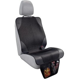 Lebogner Protector de asiento de coche para bebé y niño, antideslizante, funda acolchada gruesa con 2 bolsillos de malla, 1 paquete