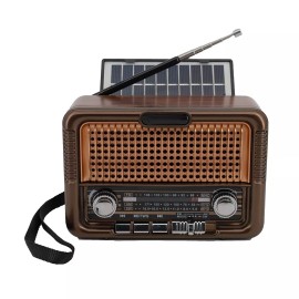 QFX R-50 3-In-1 Rechargeable AM/FM/SW1 3-Band Solar Radio + USB/SD/TF Card