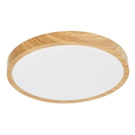 EDO, Pereti LED Ceiling Light Flat 18 W Wooden Ring 29.5 cm 3000 K Warm White 1800 lm Bathroom Lamp Ceiling Light PlafondLamp LED Ceiling Light IP44 EDO777612