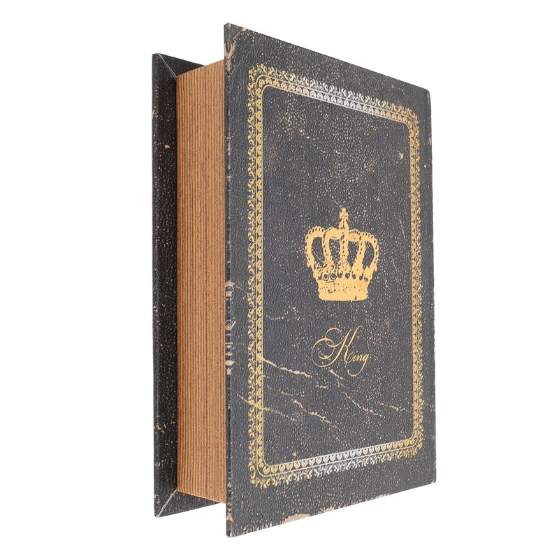 Book Shape Storage Box Large Capacity Wooden European Style Decorative