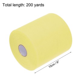 MECCANIXITY 200 Yards Tulle Ribbon Rolls Netting Fabric Spools 6 Inch Light Yellow for Christmas Wrapping Wedding DIY Crafts
