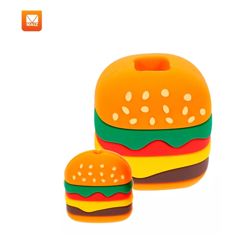 Maíz Funda Protector Cubo Cargador Cable Hamburguesa Kawaii