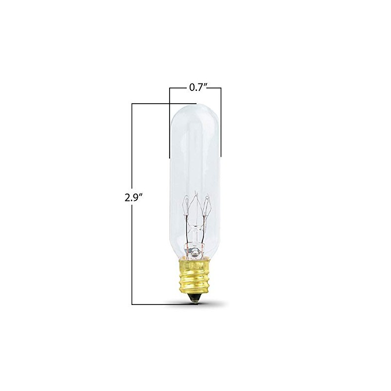Feit Electric BP15T6-130 15-Watt T6 Tubular Incandescent Bulb with Candelabra