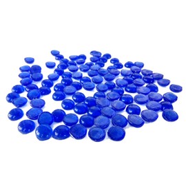 Rastogi Handicrafts Tiny gems Centerpieces,Glass Gems Crafts,Wedding, Decoration Pebbles , one side flat 100 pcs (Blue) 10 mm (1 cm )