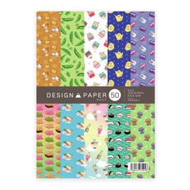 Fujisan Planning DP2-A4-50-J70 Design Paper, Color Wrapping Paper, Multi-Paper, High Quality Paper, Made in Japan, Paper Thickness: 0.004 inches (0.10 mm), 50 Types, 50 Sheets