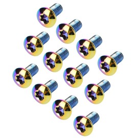 Alomejor 12 Pieces Bike T25 Screws Steel Bicycle Disc Brake Screws T25 Screws Screws for Mountain Bike Cycling Supplies (Colourful)