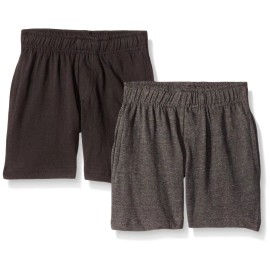 American Hawk 2 Piece Pack Cotton Jersey Shorts Black/Charcoal Boys 18/20 / XL