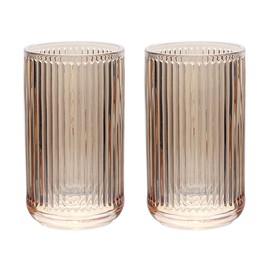 Gaolinci 2 Pcs Glass Tumbler Cup,Toothbrush Holder, Bathroom Cups, 13 oz