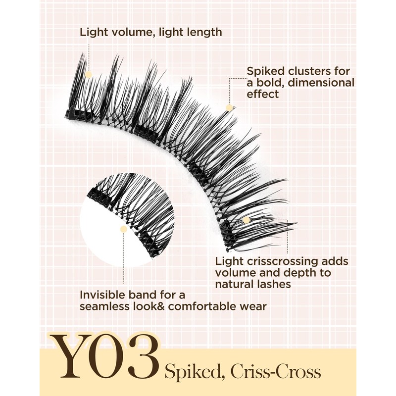 BEYELIAN Magnetic Eyelashes, 1 Pair Natural Look Reusable Magnetic Eyelashes
