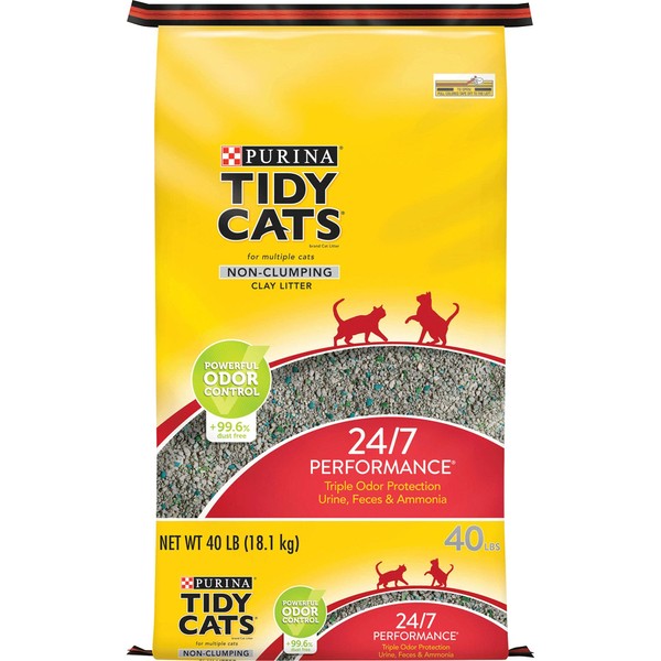 Tidy Cats Non Clumping 24/7 Performance Multi Cat Litter, 40 lbs.