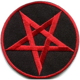 Pentagrama Pentáculo Satanic Occult Goth Wicca Witch Parche bordado para planchar S-1174