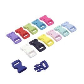 sutoyuen 3/8 Inch (10mm) Colorful Plastic Curved Buckle DIY Craft Webbing Quick Release Buckle for Bracelets Backpack Tactical Bag and Gear Mix 12 Colors (24pcs)