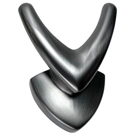 HUDSON BATH V-Hook Luxe Edition – Wall-Mounted Double Hook for Coats, Towels, Robes & Accessories – Alloy Metal, T-Gray Finish