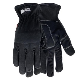 Red Steer 170 Ironskin Synthetic Leather Palm Gloves, Black, Shirred Elastic Cuff, Slip Fit Design, Sizes S-XL (Medium)