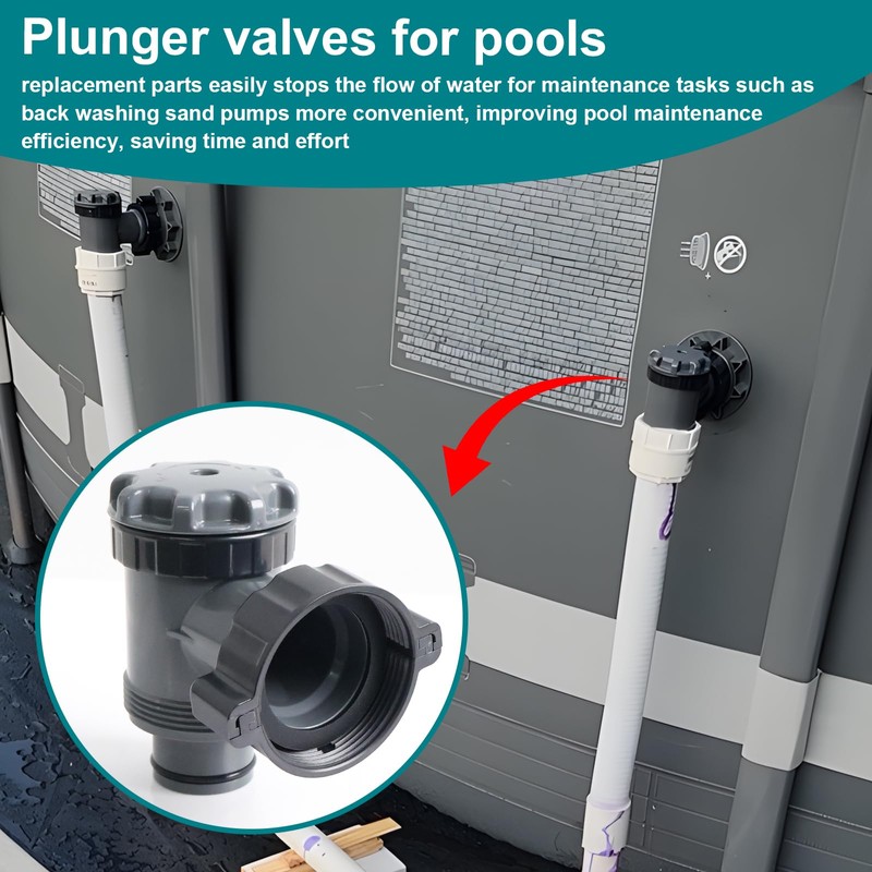 uhzz Plunger Valve for Intex Pool, Plunger Valve Connection Pool