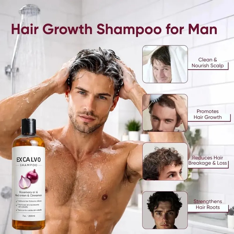 @ Shampoo Excalvo Para Hombres, Con Aceite De Romero, 200