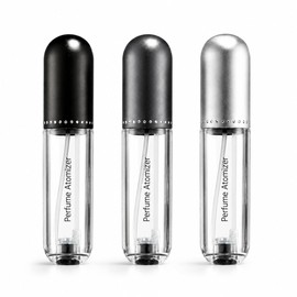 DIOHIO Perfume Atomizer Bottles,Leak-Proof Perfume Atomizer Bottles 3 Pack (5ml) - Refillable, Bottom Filling, TSA Approved Portable Travel Spray (Black-Gray-Silver)
