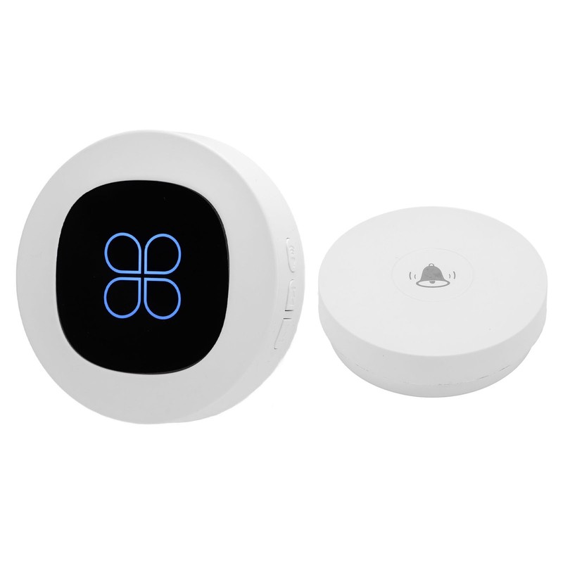 Wireless Doorbell Self Powered 1 Receiver 2 Push Button Battery