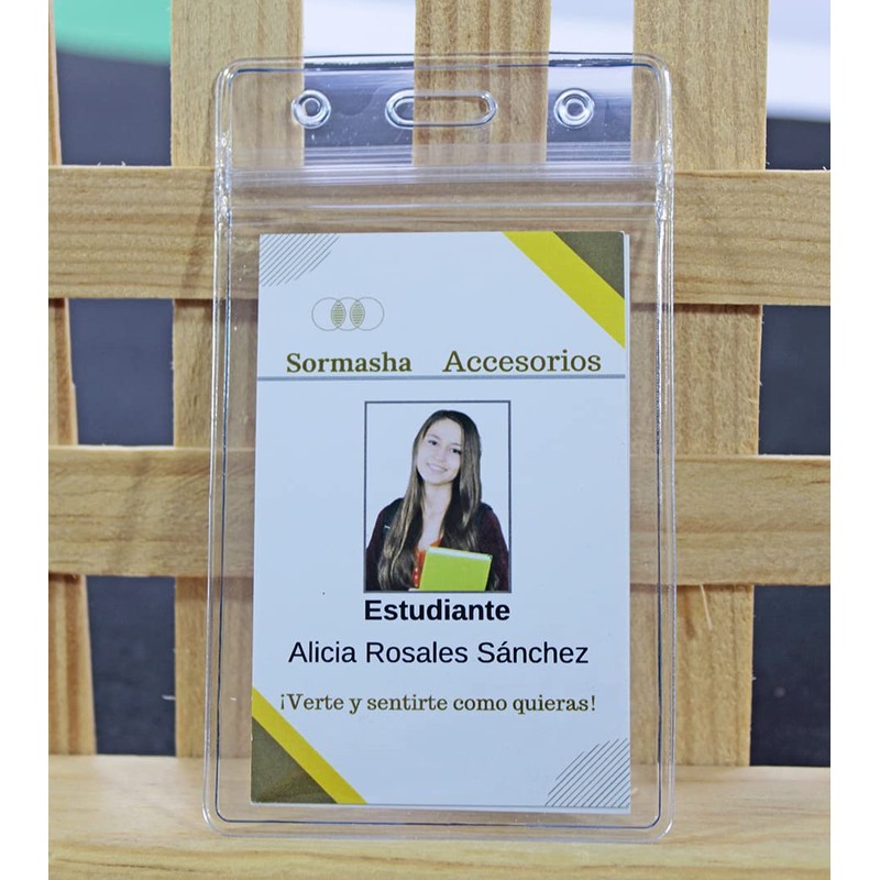 Sormasha Porta Gafete o Credencial, PVC Alta Transparencia Calibre S10