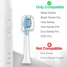 Ainiya Gum Care Replacement Toothbrush Heads Compatible with AquaSonic Vibe Series Black Series Electric Toothbrush,Medium Hard Replacement Heads （6 Pack）