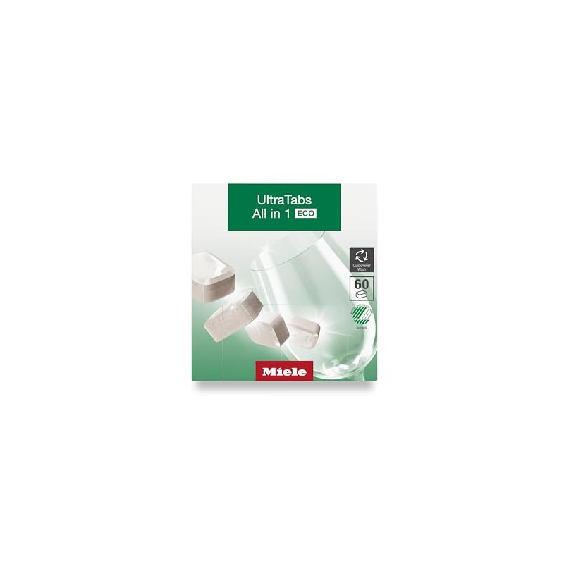 Miele UltraTabs All In 1 ECO Dishwasher Detergent Tablets, 60-Count,