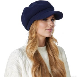 Gorro de boina octogonal para mujer, boina cálida para otoño e invierno, sombrero de pintor clásico, Azul marino, 5 5/8