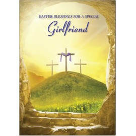 Girlfriend Religious Easter Card - Christian Easter Card - A5 Size with Envelope