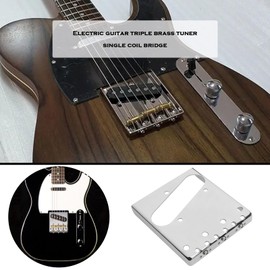 EMSea Vintage Bridge Electric Guitar Bridge 3 Compensated Saddle Ashtray Bridge Compatible with Tele Style Electric Guitar Bridge Pickup, Gold