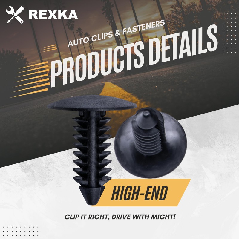 Rexka 100pcs Fender Bumper Shield Fender Liner Push Pin Retainer