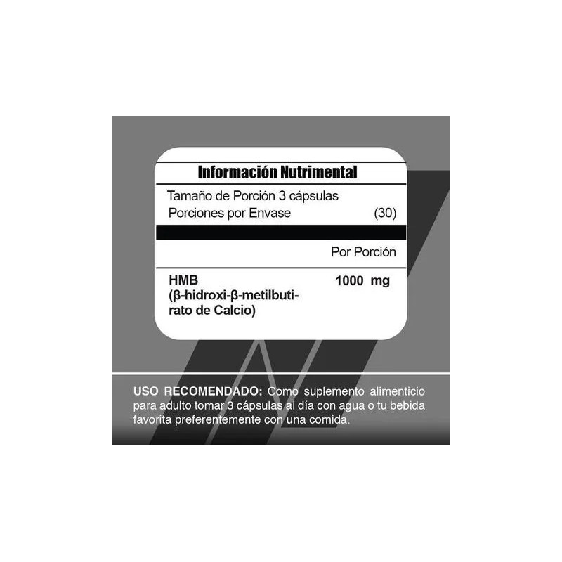 Meta Nutrition Hmb Contenido 90 Capsulas - 30 Porciones Sin