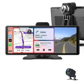 NOAUKA Car Carplay Screen 10.26inch IPS Car Stereo Wireless CarPlay & Android Auto Touch Screen, 4K Dash Cam, 1080P Backup Camera, Mirror Link/Voice Control/Music Play/GPS Navigation FM