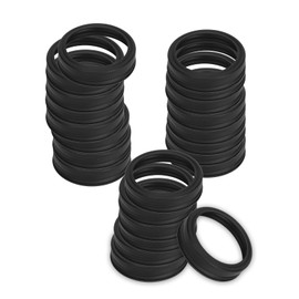 24Pcs Regular Mouth Mason Jar Rings, Sealing Rings, Can Lid Ring, Split-Type Leak Proof for Mason Jar Canning Lids, Round 70mm Widemouthed Split Cover, Matte Black.