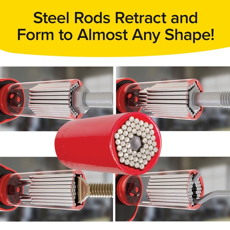 Red Dog Socket w/Drill Adapter, Fits Most Nuts & Bolts,