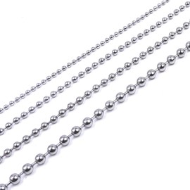 Kyoto Okasa Gaku Necklace, Ball Chain, Surgical Stainless Steel, Hypoallergenic, Width 0.06, 0.08, 0.09, 0.09, 0.12, 0.12, 0.12, 0.12 inches (1.6 mm),, Stainless Steel, No Gemstone