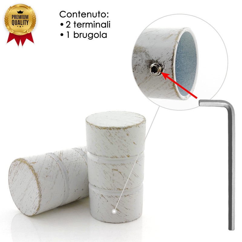 GIRASOLE HOME® 18-20mm Diameter Curtain Rod End End Piece Aluminium