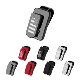 povtii Sunglasses Holder for Car Sun Visor, Multi-Function US Flag Eyeglasses Hanger for Ticket Card Clip, Personality American Flag for Different Size Eyeglasses, Car Accessories (US Flag, Gray)