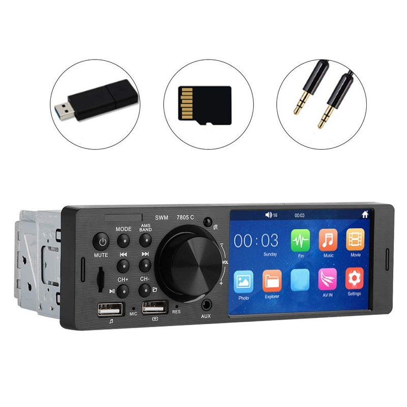 Akozon Estéreo Bluetooth para Automóvil de 4 Pulgadas con Pantalla