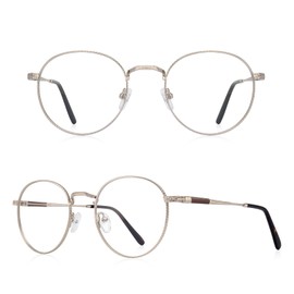 RB.Pilot Round Reading Glasses for Women Men Vintage Retro Blue Light Blocking Computer Readers